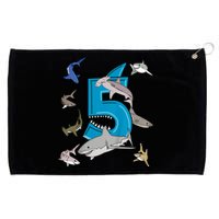 K.i.d.s 5th Birthday b.o.y.s shark white shark Grommeted Golf Towel