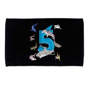 K.i.d.s 5th Birthday b.o.y.s shark white shark Microfiber Hand Towel