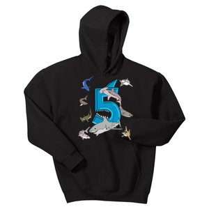 K.i.d.s 5th Birthday b.o.y.s shark white shark Kids Hoodie