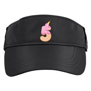 Kids 5th Birthday Girl 5 Years Ice Cream Number 5 Adult Drive Performance Visor