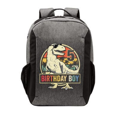 Kids 5 Year Old 5th Birthday Boy T Rex Dinosaur Vector Backpack