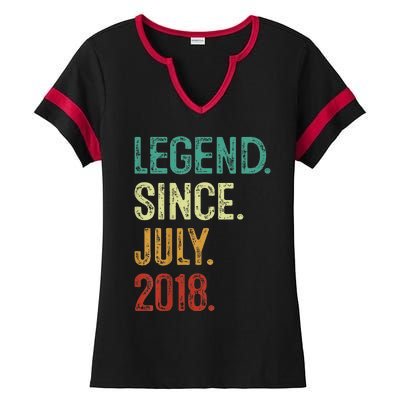 Kids 5 Years Old Legend Since July 2018 5th Birthday Ladies Halftime Notch Neck Tee