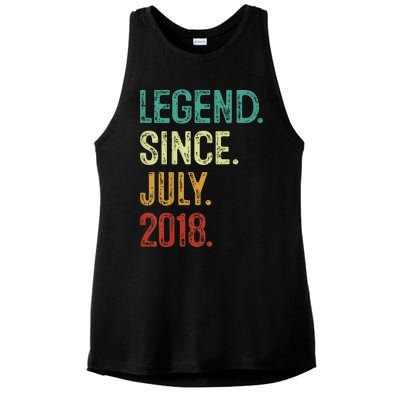 Kids 5 Years Old Legend Since July 2018 5th Birthday Ladies PosiCharge Tri-Blend Wicking Tank