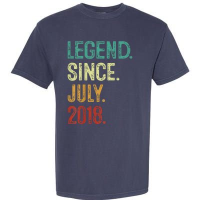 Kids 5 Years Old Legend Since July 2018 5th Birthday Garment-Dyed Heavyweight T-Shirt