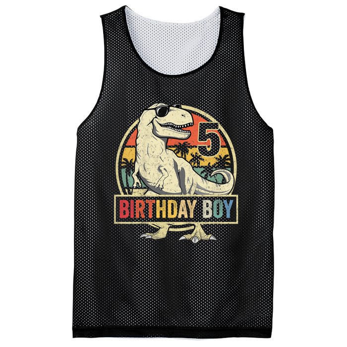 K.i.d.s 5 Year Old Shirt 5th Birthday Boy T Rex Dinosaur Shirt Mesh Reversible Basketball Jersey Tank