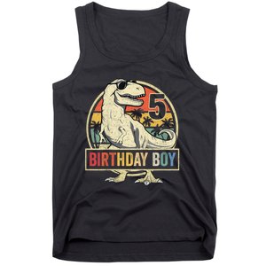 K.i.d.s 5 Year Old Shirt 5th Birthday Boy T Rex Dinosaur Shirt Tank Top