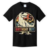 K.i.d.s 5 Year Old Shirt 5th Birthday Boy T Rex Dinosaur Shirt Kids T-Shirt