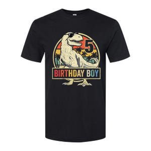 K.i.d.s 5 Year Old Shirt 5th Birthday Boy T Rex Dinosaur Shirt Softstyle CVC T-Shirt