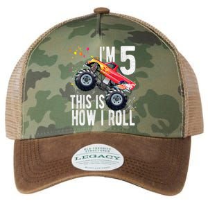 K.i.d.s 5 Year Old Shirt 5th Birthday Boy Monster Truck Car  Legacy Tie Dye Trucker Hat