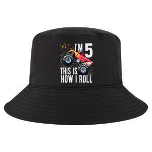 K.i.d.s 5 Year Old Shirt 5th Birthday Boy Monster Truck Car  Cool Comfort Performance Bucket Hat