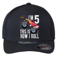 K.i.d.s 5 Year Old Shirt 5th Birthday Boy Monster Truck Car  Flexfit Unipanel Trucker Cap