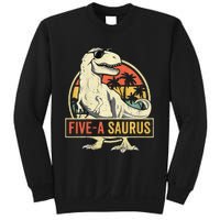 Kids 5 Year Old Dinosaur Birthday 5th T Rex Dino Five Saurus Sweatshirt