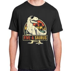 Kids 5 Year Old Dinosaur Birthday 5th T Rex Dino Five Saurus Adult ChromaSoft Performance T-Shirt