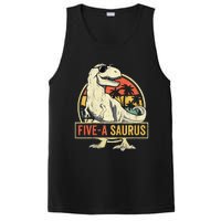 Kids 5 Year Old Dinosaur Birthday 5th T Rex Dino Five Saurus PosiCharge Competitor Tank