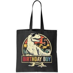 Kids 5 Year Old 5th Birthday Boy T Rex Dinosaur Tote Bag