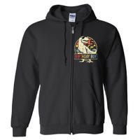 Kids 5 Year Old 5th Birthday Boy T Rex Dinosaur Full Zip Hoodie