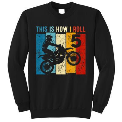 Kids 5 Year Old Birthday Boy Motocross 5th Birthday Dirt Bike Sweatshirt