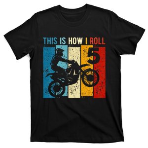 Kids 5 Year Old Birthday Boy Motocross 5th Birthday Dirt Bike T-Shirt