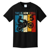 Kids 5 Year Old Birthday Boy Motocross 5th Birthday Dirt Bike Kids T-Shirt