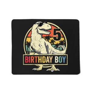 Kids 5 Year Old 5th Birthday Boy T Rex Dinosaur Mousepad