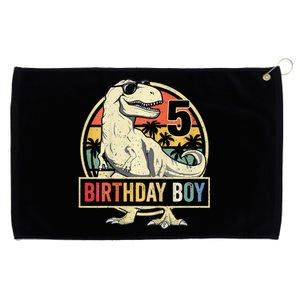 Kids 5 Year Old 5th Birthday Boy T Rex Dinosaur Grommeted Golf Towel