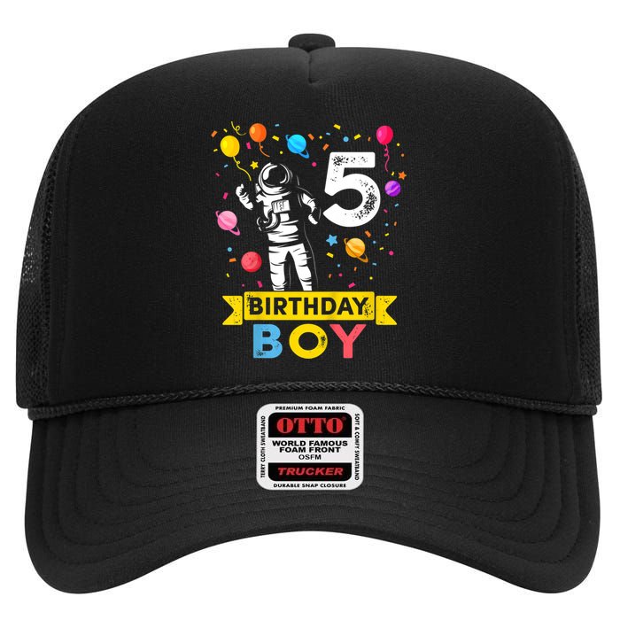 K.i.d.s 5 Year Old Boy Astronaut 5th Birthday Boy High Crown Mesh Back Trucker Hat