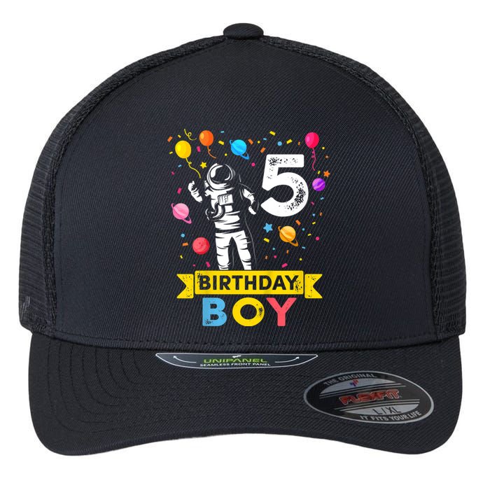 K.i.d.s 5 Year Old Boy Astronaut 5th Birthday Boy Flexfit Unipanel Trucker Cap