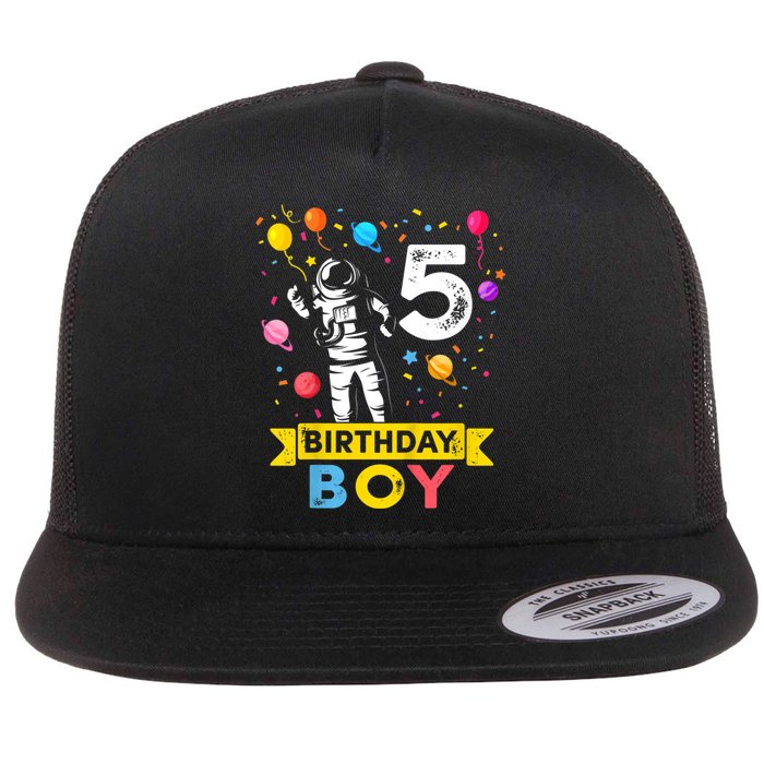 K.i.d.s 5 Year Old Boy Astronaut 5th Birthday Boy Flat Bill Trucker Hat