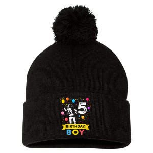 K.i.d.s 5 Year Old Boy Astronaut 5th Birthday Boy Pom Pom 12in Knit Beanie