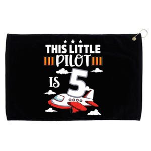 Kids 5 Year Old Boy Girl Airplane Pilot 5th Birthday Aircraft Grommeted Golf Towel