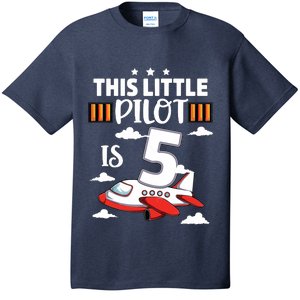 Kids 5 Year Old Boy Girl Airplane Pilot 5th Birthday Aircraft T-Shirt