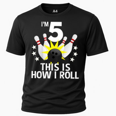 Kids 5 Year Old Bowling Birthday Party How I Roll 5th Performance Shirt