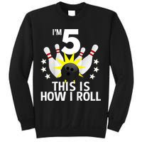Kids 5 Year Old Bowling Birthday Party How I Roll 5th Sweatshirt