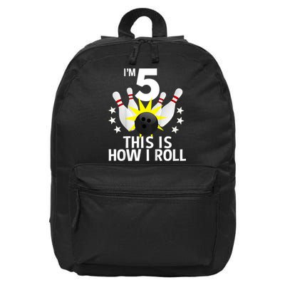 Kids 5 Year Old Bowling Birthday Party How I Roll 5th 16 in Basic Backpack
