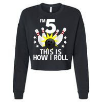 Kids 5 Year Old Bowling Birthday Party How I Roll 5th Cropped Pullover Crew