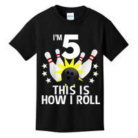 Kids 5 Year Old Bowling Birthday Party How I Roll 5th Kids T-Shirt