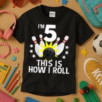 Kids 5 Year Old Bowling Birthday Party How I Roll 5th Kids T-Shirt
