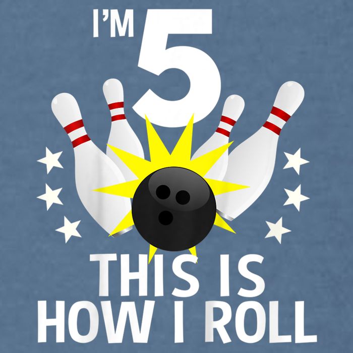 Kids 5 Year Old Bowling Birthday Party How I Roll 5th Garment-Dyed Sweatshirt
