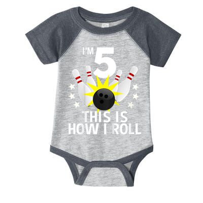 Kids 5 Year Old Bowling Birthday Party How I Roll 5th Infant Baby Jersey Bodysuit