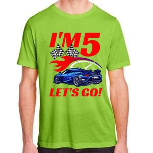 Kids 5 Year Old 5th Racing Racecar Birthday Party Adult ChromaSoft Performance T-Shirt