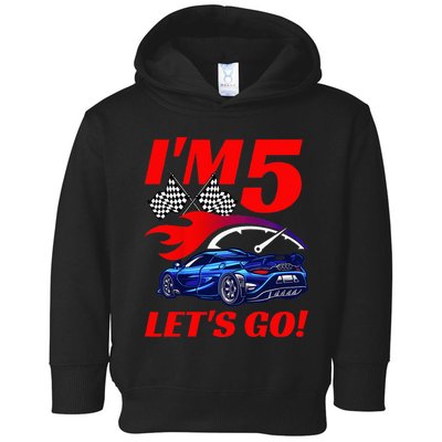 Kids 5 Year Old 5th Racing Racecar Birthday Party Toddler Hoodie