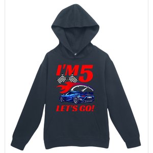 Kids 5 Year Old 5th Racing Racecar Birthday Party Urban Pullover Hoodie