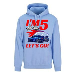 Kids 5 Year Old 5th Racing Racecar Birthday Party Unisex Surf Hoodie