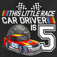 Kids 5 Year Old Race Car Birthday 5th Stock Car Racing Party Garment-Dyed Heavyweight T-Shirt