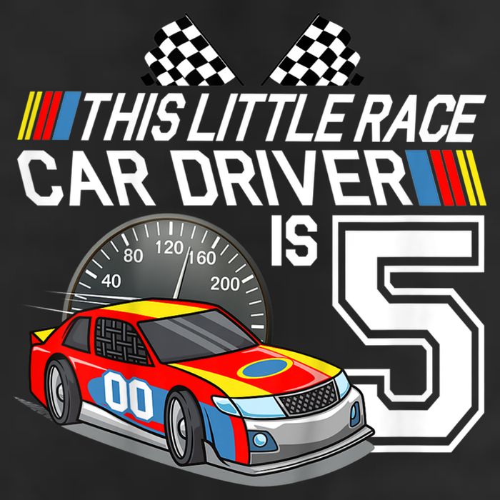 Kids 5 Year Old Race Car Birthday 5th Stock Car Racing Party Garment-Dyed Heavyweight T-Shirt