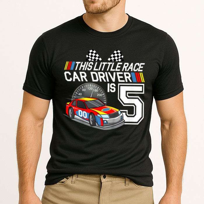 Kids 5 Year Old Race Car Birthday 5th Stock Car Racing Party Cooling Performance Crew T-Shirt