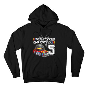 Kids 5 Year Old Race Car Birthday 5th Stock Car Racing Party Hoodie