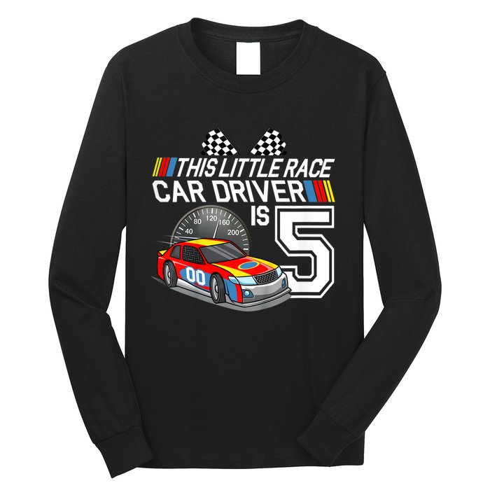 Kids 5 Year Old Race Car Birthday 5th Stock Car Racing Party Long Sleeve Shirt