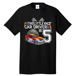 Kids 5 Year Old Race Car Birthday 5th Stock Car Racing Party Tall T-Shirt