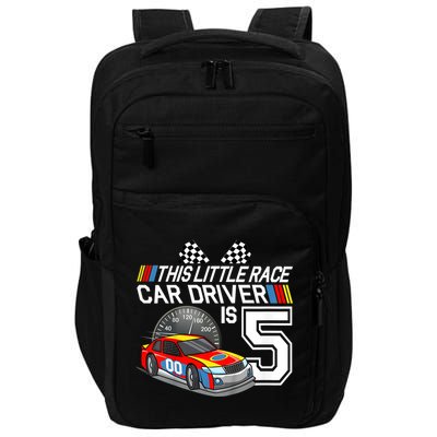Kids 5 Year Old Race Car Birthday 5th Stock Car Racing Party Impact Tech Backpack